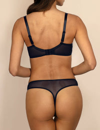 Kira string / C200 zwart-blauw