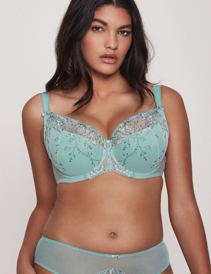 Laurel semi-soft bh 85D + maxi-slip L / mint