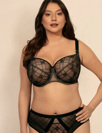 Ewa Big soft bh / B171 zwart-beige