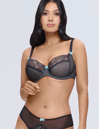 Geisha soft bh K41 / zwart-mint