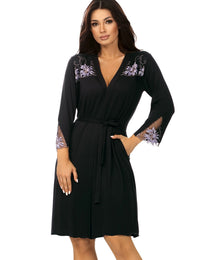Valentina nachtjurk L + peignoir L/XL / zwart
