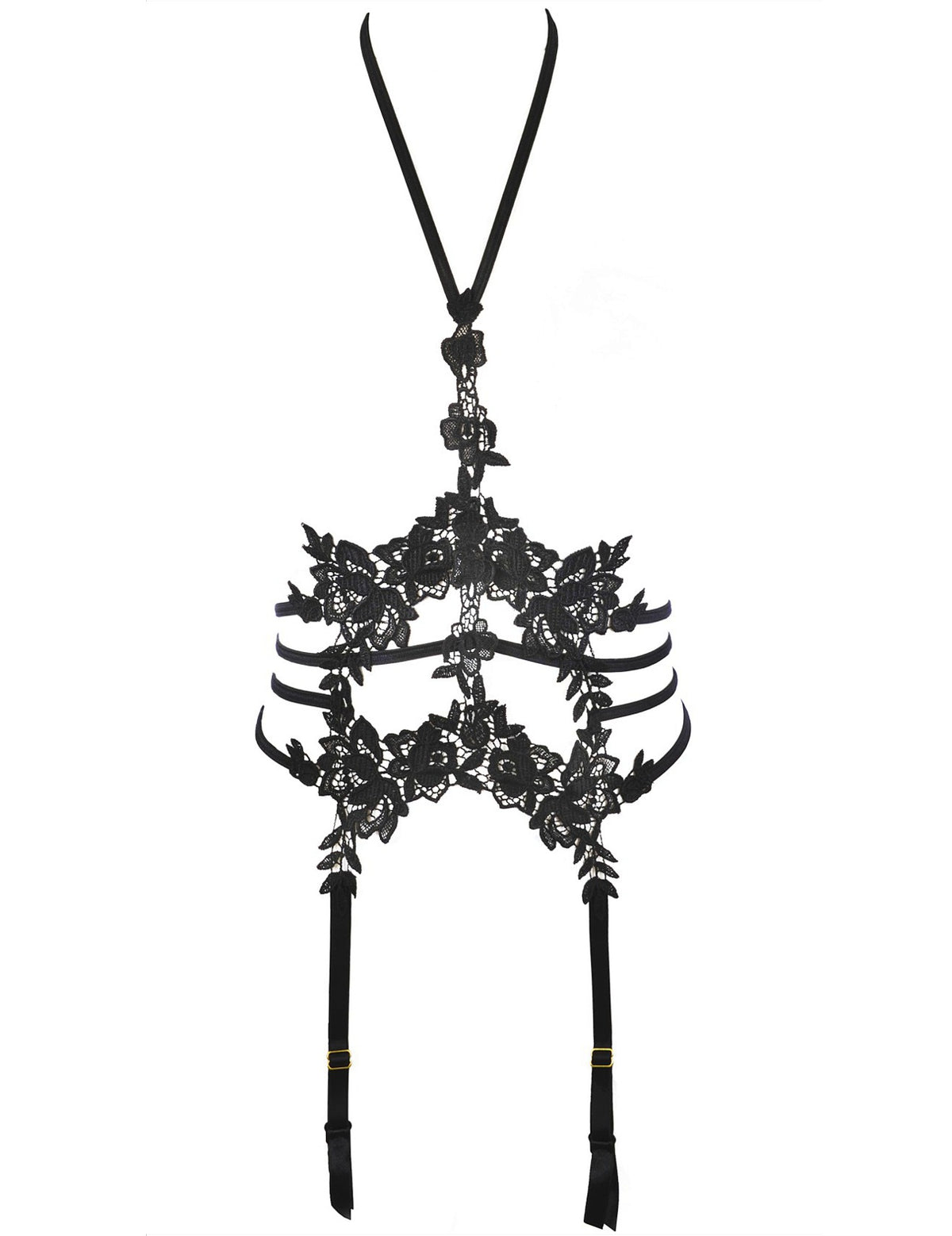 Juicy Bloom jarretel V-12042 / zwart