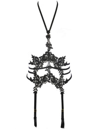 Juicy Bloom jarretel V-12042 / zwart