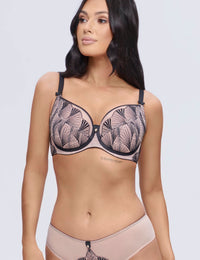 Manhattan semi-soft bh K37 / zwart-beige