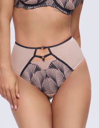 Manhattan hoge string / zwart-beige