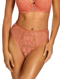 Orlando soft bh 85C + 2 hoge slip XL / B161 / C125 koraal