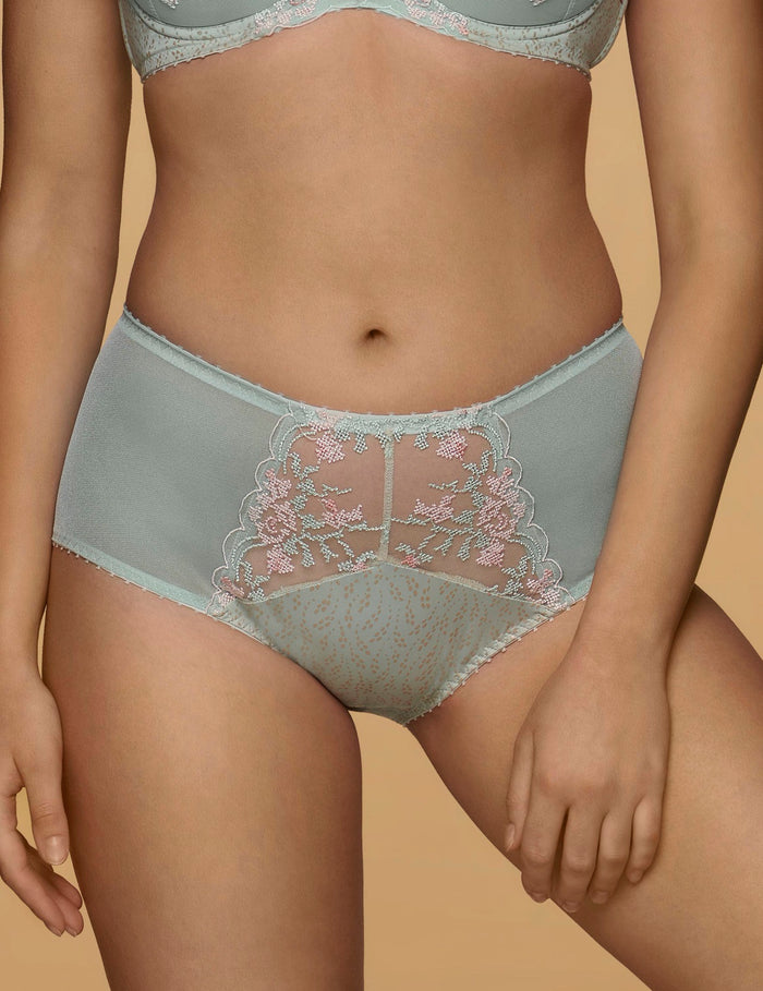 Pistacia Maxi slip
Hoge slip, hoge tailleslip, grote maten, corrigerende slip, dames slip, damesondergoed, fijne pasvorm, katoen kruisje, kant details, online kopen, vrouwelijke slip, Europese merken, elastische slip met luxe afwerking, zachte ondersteuning, elegante afwerking, Beata lingerie, luxe lingerie online, uniek, stijlvol, tijdloos, groen

