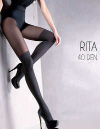 Rita 40 den panty / zwart