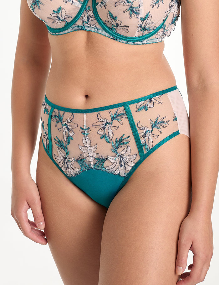 Salma hoge slip / C125 smaragdgroen