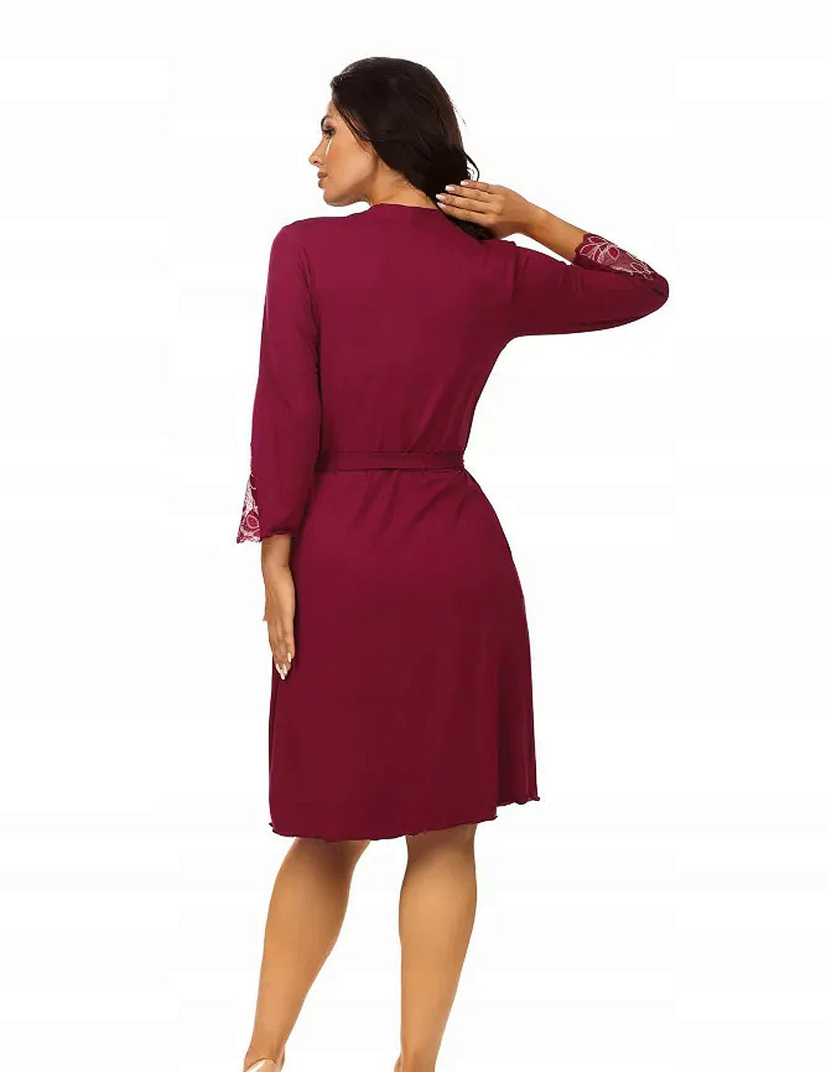 Tressy peignoir/ kimono / ecru / bordeaux