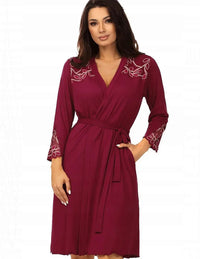 Tressy peignoir/ kimono / ecru / bordeaux