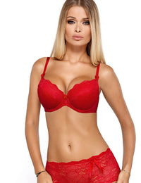 Vesta push-up bh / beige / rood