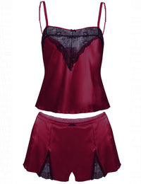 Zala 2 delig shortama/ wit/ rood/ zwart/ bordeaux/ paars/ blauw/ mocca
