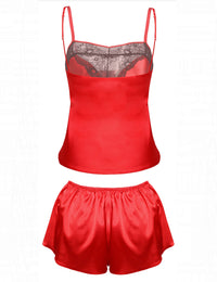Zala 2 delig shortama/ wit/ rood/ zwart/ bordeaux/ paars/ blauw/ mocca