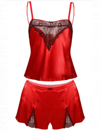 Zala 2 delig shortama/ wit/ rood/ zwart/ bordeaux/ paars/ blauw/ mocca