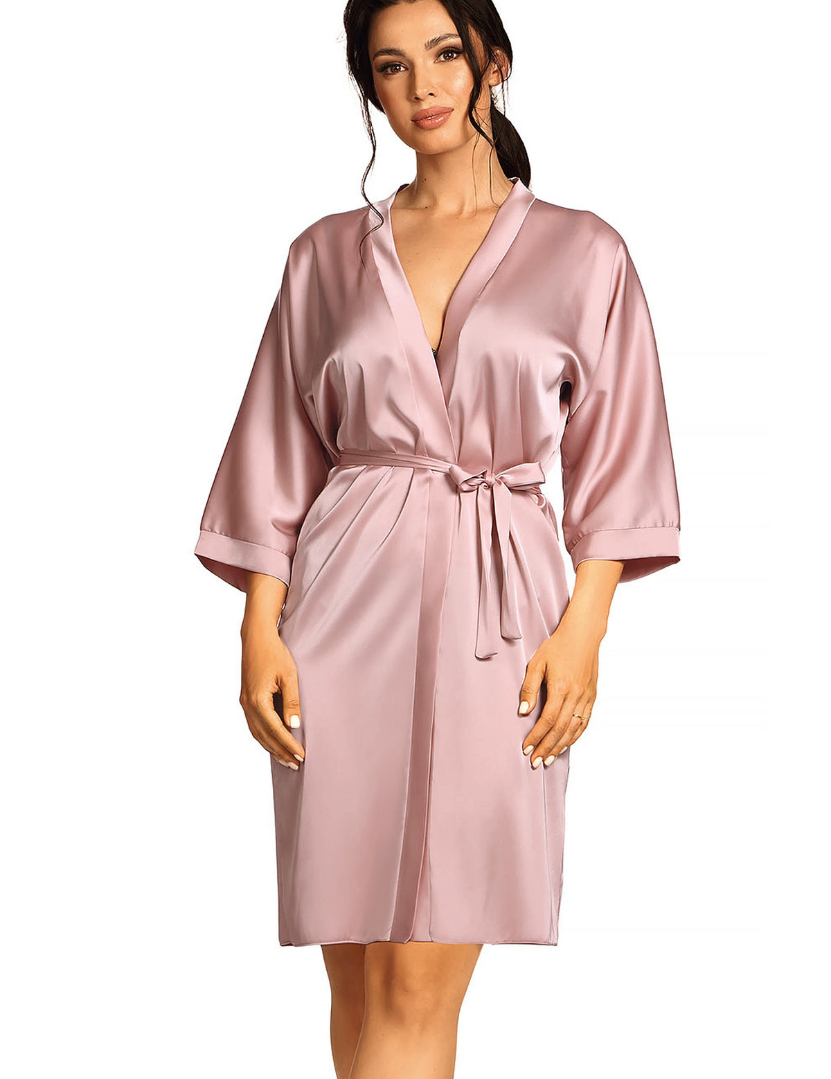 Rozalin lange peignoir / roze